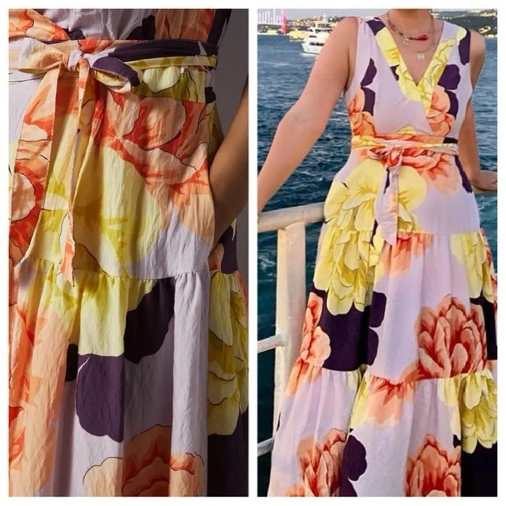 NWT Anthropologie Floral Wrap Maxi dress by Maeve - Picture 3 of 13